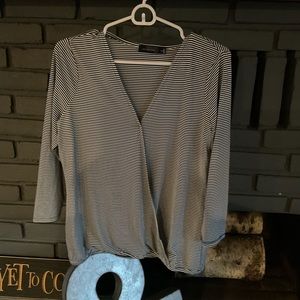 Women’s The Limited, Black and white stripe, size M